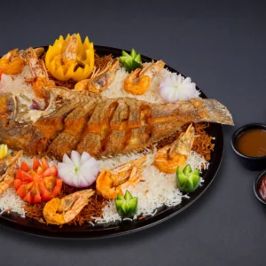 طبق هامور وروبيان مقلي