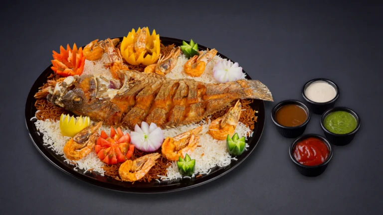 طبق هامور وروبيان مقلي