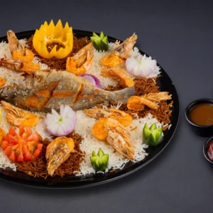 طبق شعور وروبيان مقلي