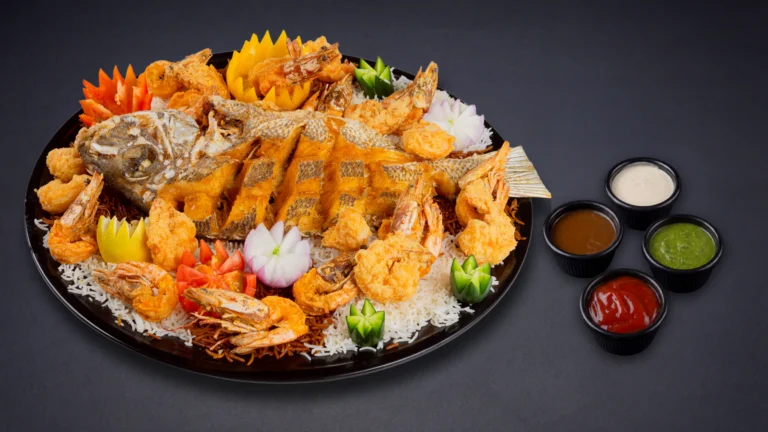 طبق قمر وروبيان كبير مقلي