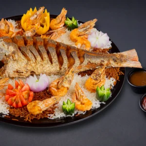 طبق فارس وروبيان مقلي